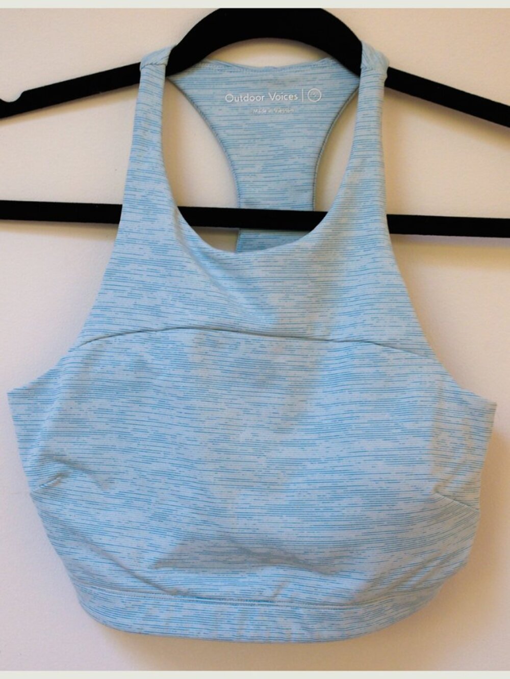 Outdoor Voices Double Time Light Blue Sports Bra sz S